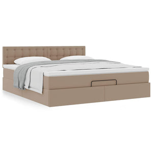 Οθωμανικό κρεβάτι με στρώμα Cappucino 180x200cm Faux Leather - Pakobazaar