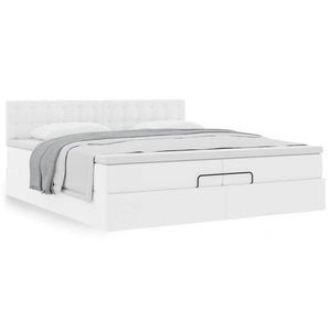 Οθωμανικό κρεβάτι με στρώματα Λευκό 200x200cm Faux Leather - Pakobazaar