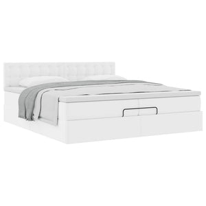 Οθωμανικό κρεβάτι με στρώματα Λευκό 200x200cm Faux Leather - Pakobazaar