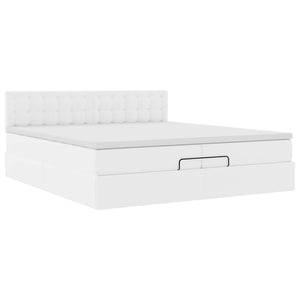 Οθωμανικό κρεβάτι με στρώματα Λευκό 200x200cm Faux Leather - Pakobazaar