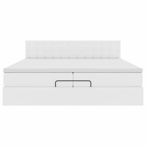 Οθωμανικό κρεβάτι με στρώματα Λευκό 200x200cm Faux Leather - Pakobazaar