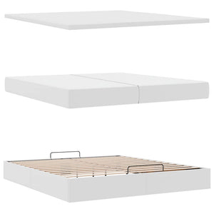 Οθωμανικό κρεβάτι με στρώματα Λευκό 200x200cm Faux Leather - Pakobazaar