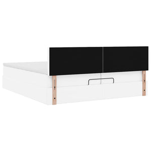 Οθωμανικό κρεβάτι με στρώματα Λευκό 200x200cm Faux Leather - Pakobazaar