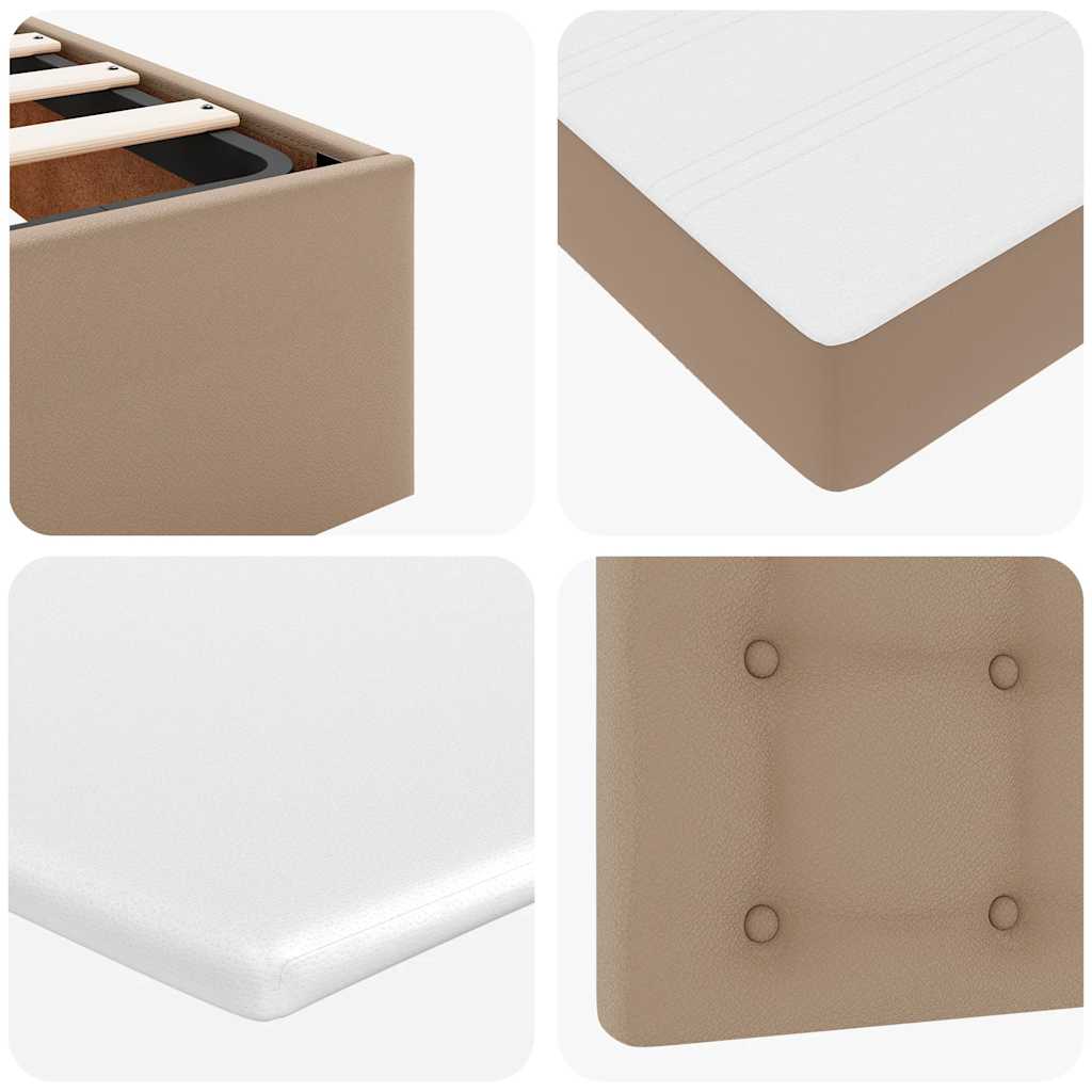 Οθωμανικό κρεβάτι με στρώματα Cappucino 200x200cm Faux Leather - Pakobazaar