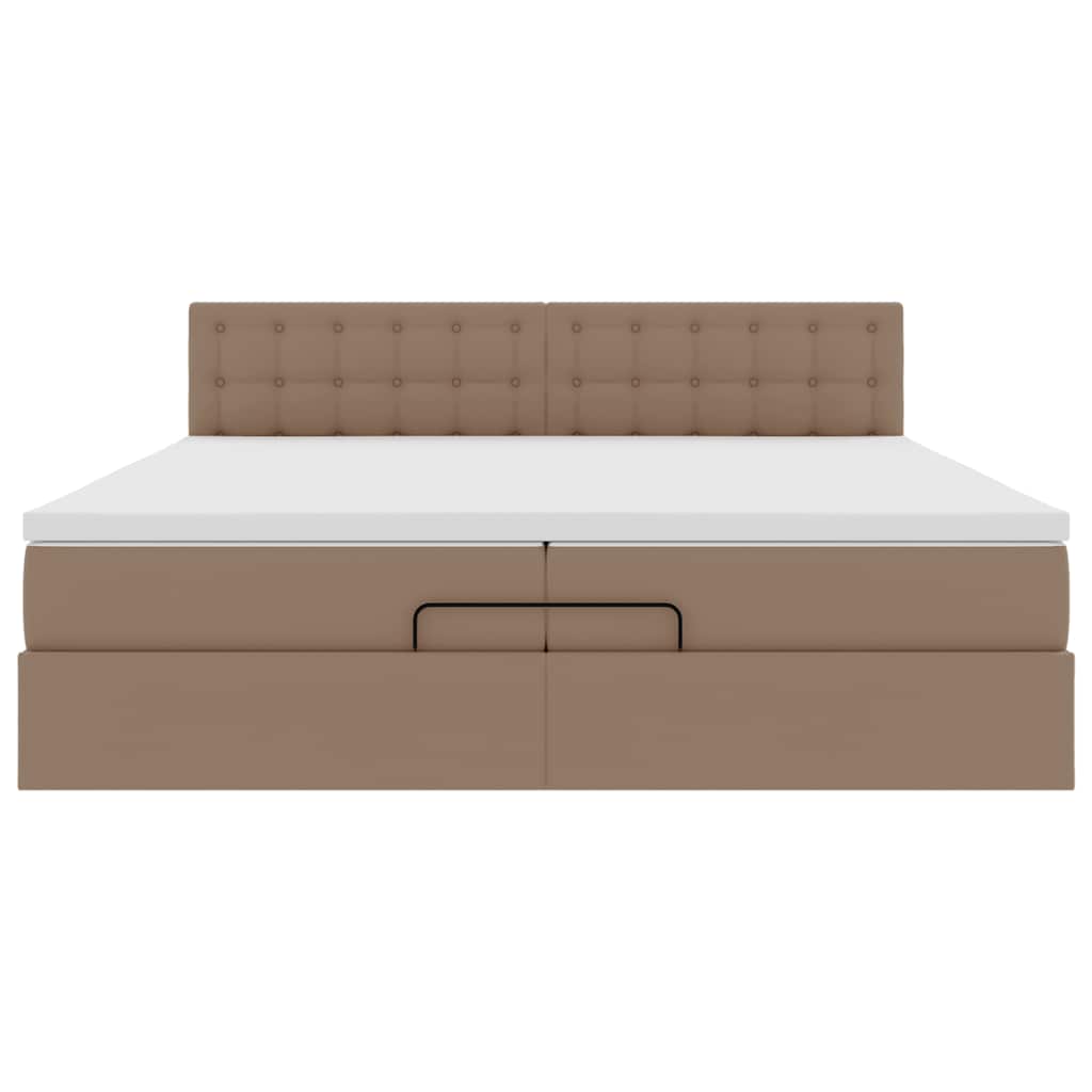Οθωμανικό κρεβάτι με στρώματα Cappucino 200x200cm Faux Leather - Pakobazaar