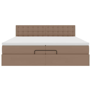 Οθωμανικό κρεβάτι με στρώματα Cappucino 200x200cm Faux Leather - Pakobazaar