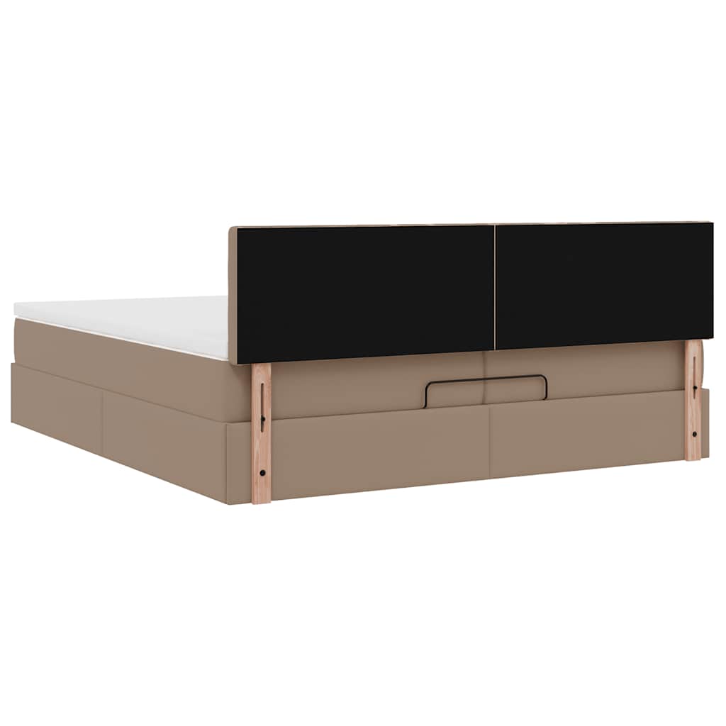 Οθωμανικό κρεβάτι με στρώματα Cappucino 200x200cm Faux Leather - Pakobazaar