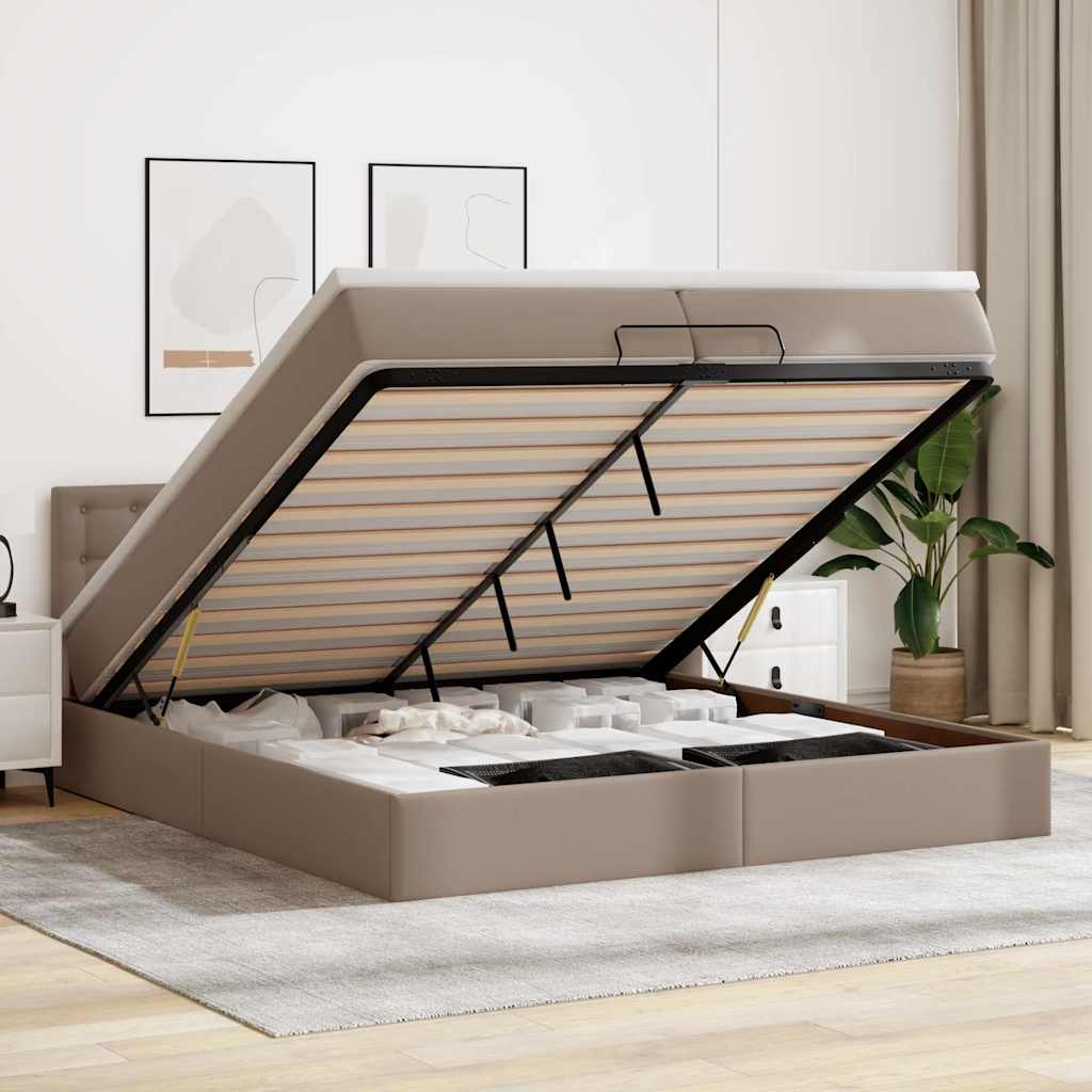 Οθωμανικό κρεβάτι με στρώματα Cappucino 200x200cm Faux Leather - Pakobazaar