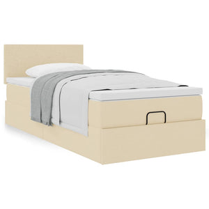 Οθωμανικό κρεβάτι με στρώμα Cream 90x190cm ύφασμα - Pakobazaar