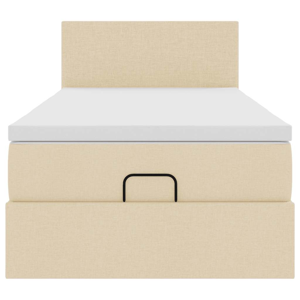 Οθωμανικό κρεβάτι με στρώμα Cream 90x190cm ύφασμα - Pakobazaar