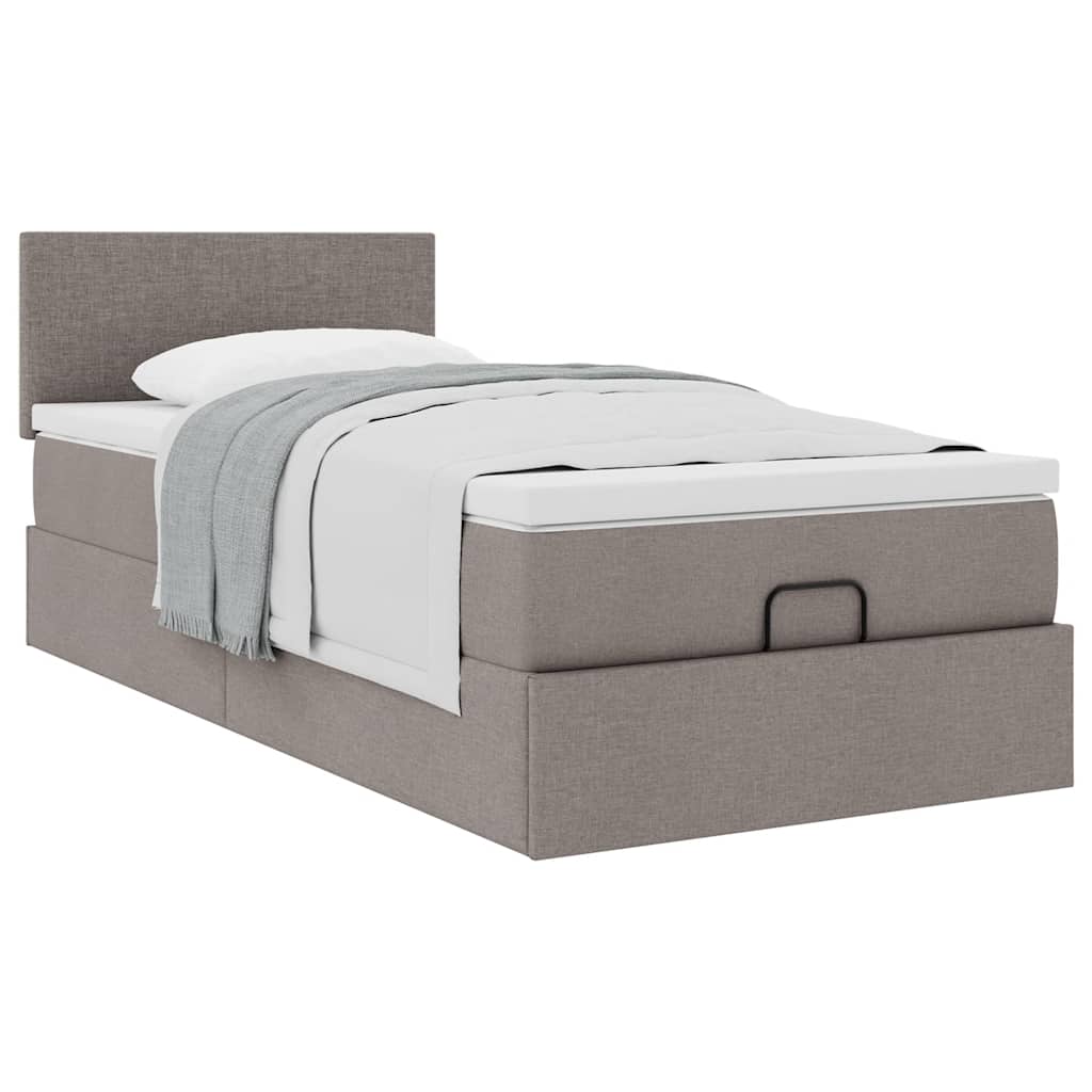 Οθωμανικό κρεβάτι με στρώμα Taupe 100x200cm ύφασμα