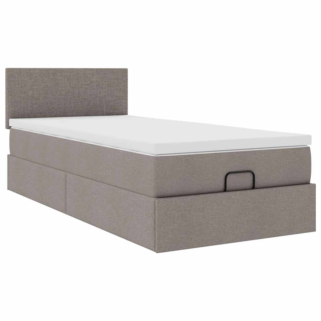 Οθωμανικό κρεβάτι με στρώμα Taupe 100x200cm ύφασμα
