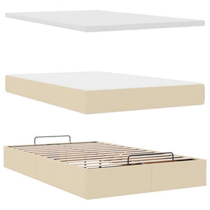 Οθωμανικό κρεβάτι με στρώμα Cream 120x190 cm Ύφασμα