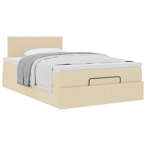 Οθωμανικό κρεβάτι με στρώμα Cream 120x200cm ύφασμα