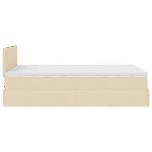 Οθωμανικό κρεβάτι με στρώμα Cream 120x200cm ύφασμα