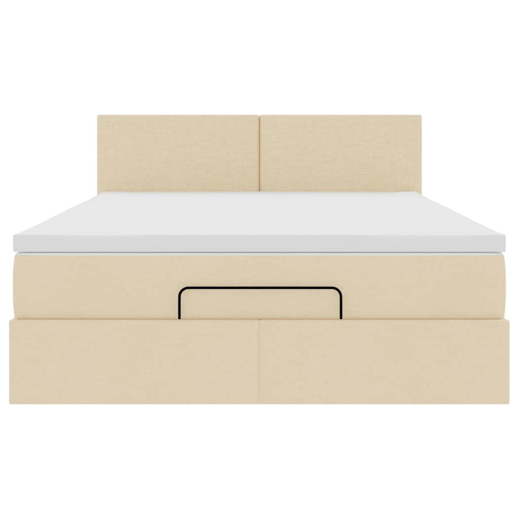 Οθωμανικό κρεβάτι με στρώμα Cream 140x190cm ύφασμα - Pakobazaar