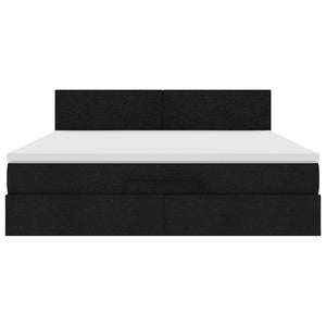 Οθωμανικό κρεβάτι με στρώμα Μαύρο 160x200cm Ύφασμα - Pakobazaar