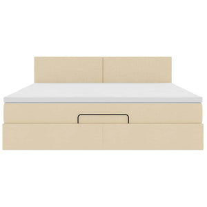 Οθωμανικό κρεβάτι με στρώμα Cream 180x200cm ύφασμα