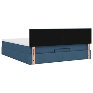 Οθωμανικό κρεβάτι με στρώμα μπλε 180x200cm ύφασμα
