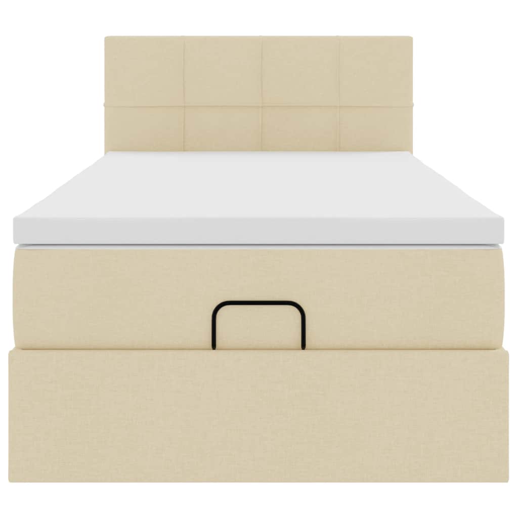 Οθωμανικό κρεβάτι με στρώμα Cream 80x200cm ύφασμα