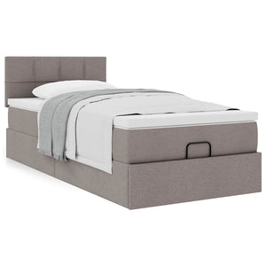 Οθωμανικό κρεβάτι με στρώμα Taupe 90x190cm ύφασμα - Pakobazaar