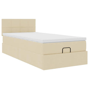 Οθωμανικό κρεβάτι με στρώμα Cream 90x190cm ύφασμα - Pakobazaar