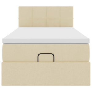 Οθωμανικό κρεβάτι με στρώμα Cream 90x190cm ύφασμα - Pakobazaar