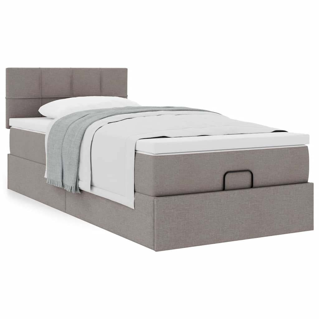 Οθωμανικό κρεβάτι με στρώμα Taupe 100x200cm ύφασμα - Pakobazaar