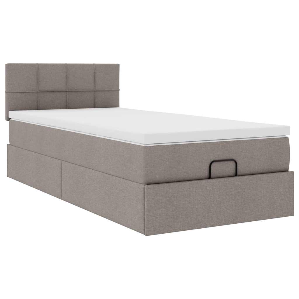 Οθωμανικό κρεβάτι με στρώμα Taupe 100x200cm ύφασμα - Pakobazaar