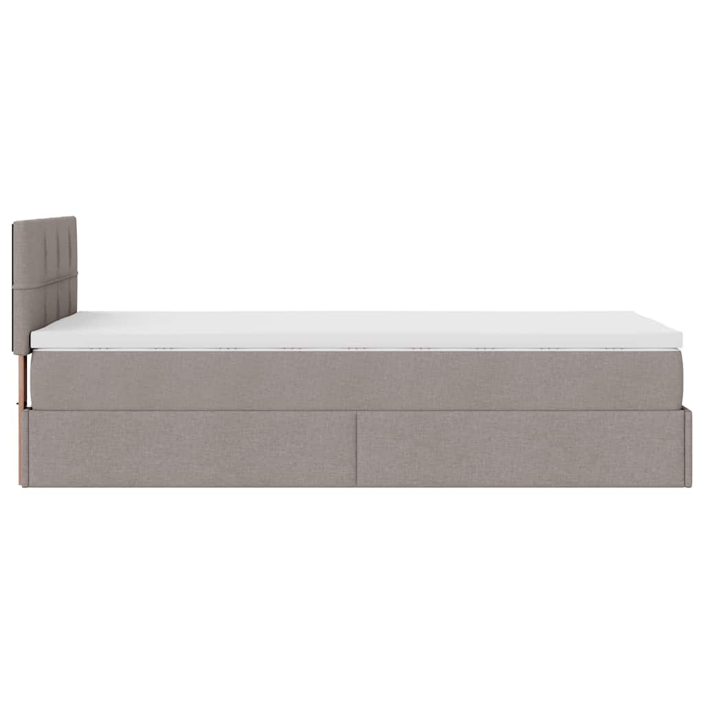 Οθωμανικό κρεβάτι με στρώμα Taupe 100x200cm ύφασμα - Pakobazaar