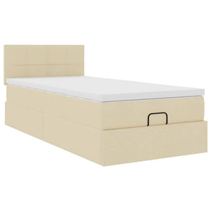 Οθωμανικό κρεβάτι με στρώμα Cream 100x200cm ύφασμα
