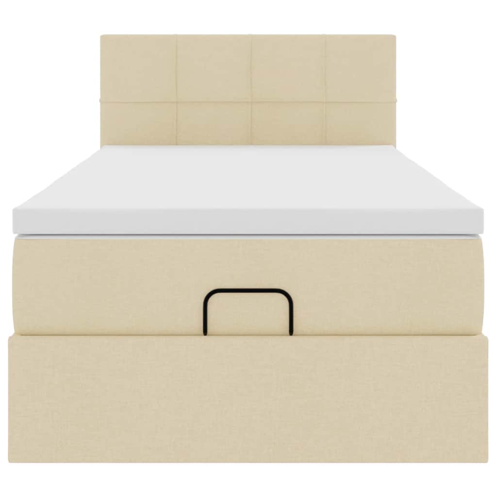Οθωμανικό κρεβάτι με στρώμα Cream 100x200cm ύφασμα