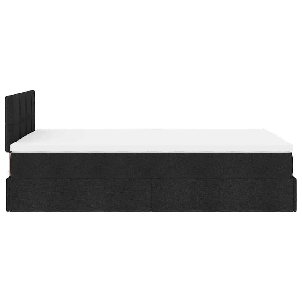 Οθωμανικό κρεβάτι με στρώμα Μαύρο 120x190 cm Ύφασμα