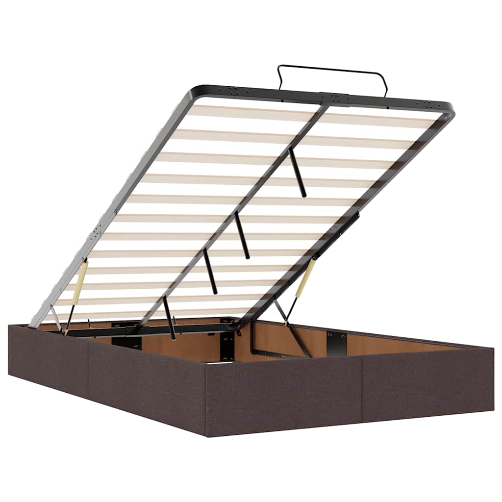 Οθωμανικό κρεβάτι με στρώμα Σκούρο καφέ 120x190 cm Ύφασμα - Pakobazaar