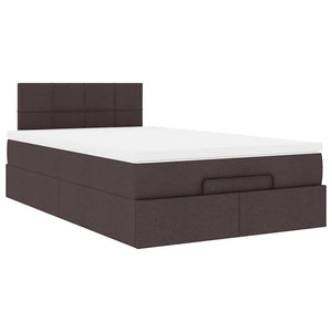 Ottoman Κρεβάτι με Στρώμα Σκούρο Καφέ 120x200cm Ύφασμα - Pakobazaar