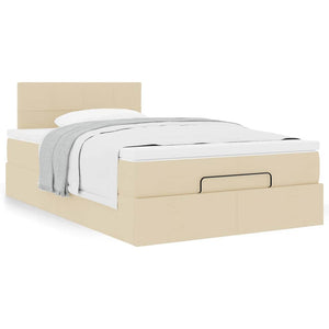 Οθωμανικό κρεβάτι με στρώμα Cream 120x200cm ύφασμα