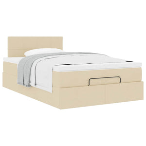 Οθωμανικό κρεβάτι με στρώμα Cream 120x200cm ύφασμα