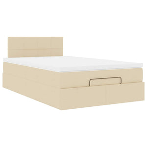 Οθωμανικό κρεβάτι με στρώμα Cream 120x200cm ύφασμα