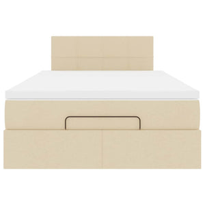Οθωμανικό κρεβάτι με στρώμα Cream 120x200cm ύφασμα