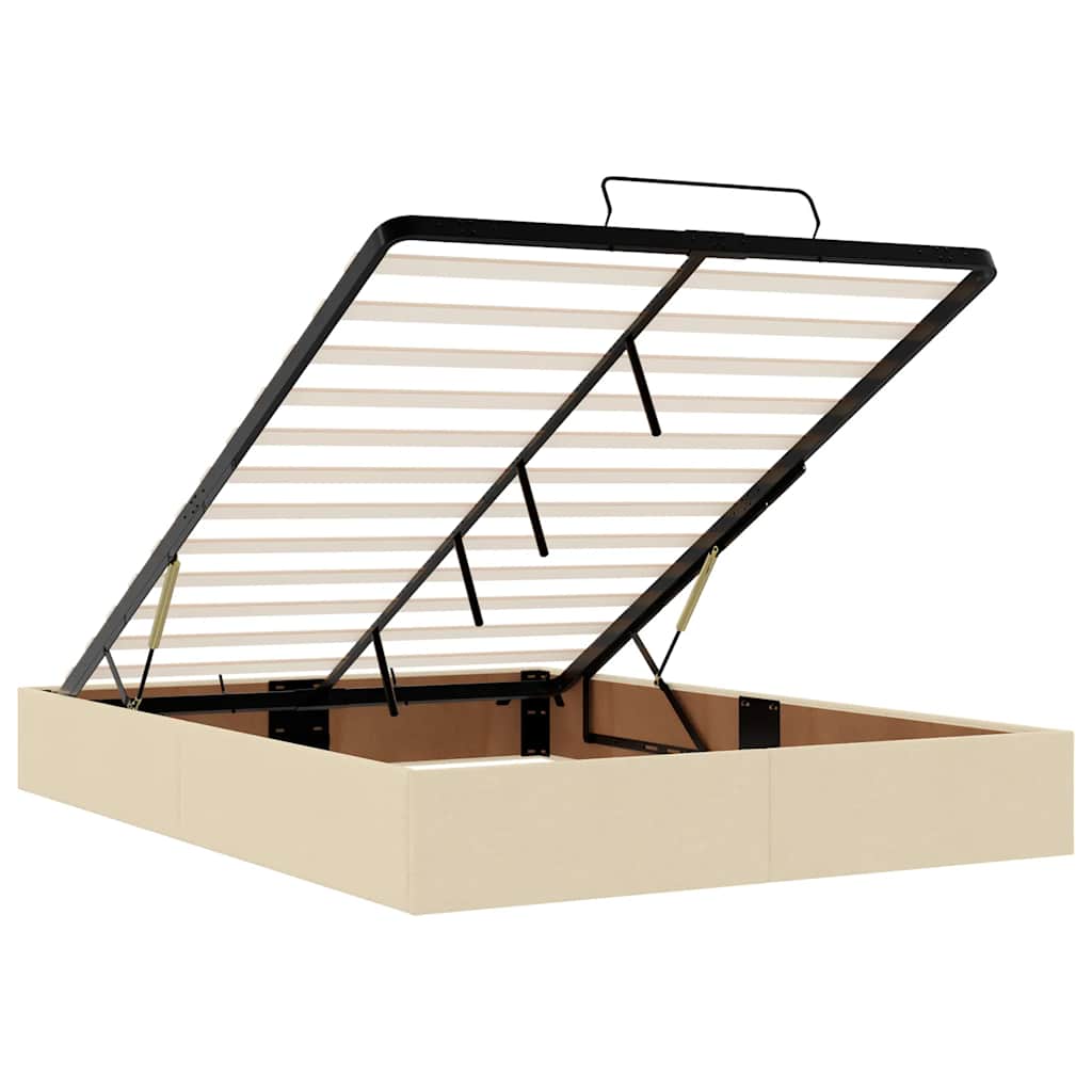 Οθωμανικό κρεβάτι με στρώμα Cream 140x190cm ύφασμα - Pakobazaar