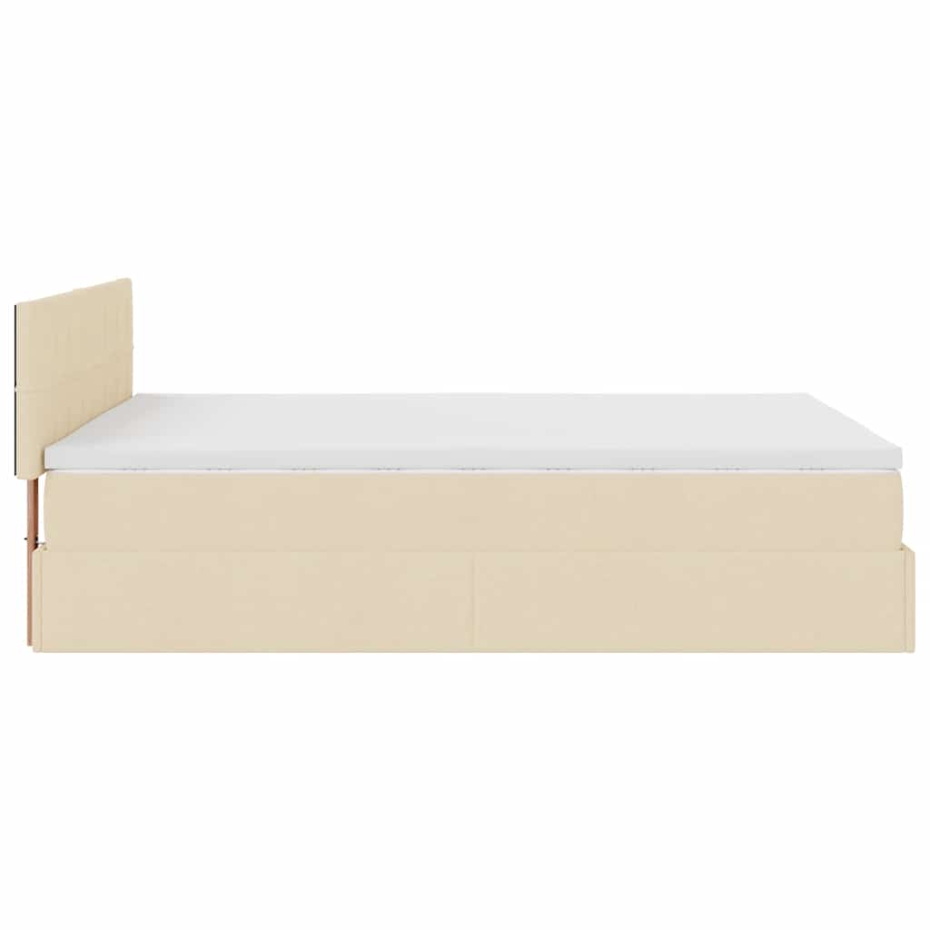 Οθωμανικό κρεβάτι με στρώμα Cream 140x190cm ύφασμα - Pakobazaar