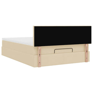 Οθωμανικό κρεβάτι με στρώμα Cream 140x200cm ύφασμα