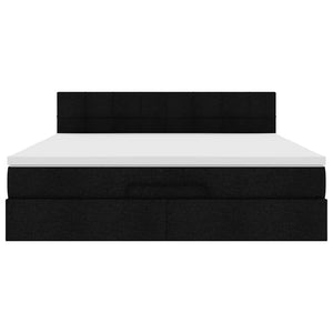 Οθωμανικό κρεβάτι με στρώμα Μαύρο 160x200cm Ύφασμα - Pakobazaar