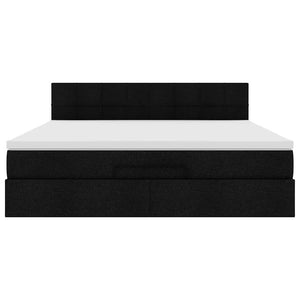 Οθωμανικό κρεβάτι με στρώμα Μαύρο 180x200cm Ύφασμα - Pakobazaar