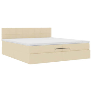Οθωμανικό κρεβάτι με στρώμα Cream 200x200 cm Ύφασμα