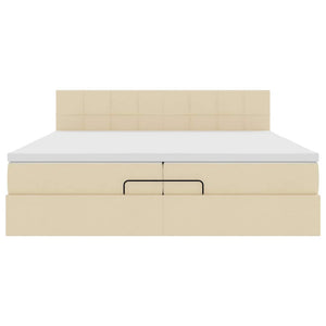 Οθωμανικό κρεβάτι με στρώμα Cream 200x200 cm Ύφασμα
