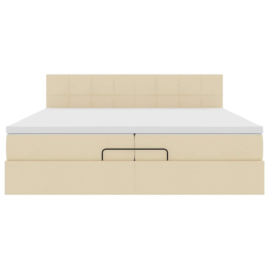 Οθωμανικό κρεβάτι με στρώμα Cream 200x200 cm Ύφασμα