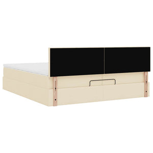 Οθωμανικό κρεβάτι με στρώμα Cream 200x200 cm Ύφασμα