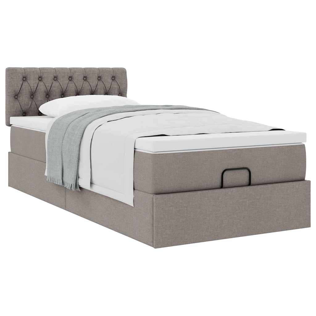 Οθωμανικό κρεβάτι με στρώμα Taupe 90x190cm ύφασμα - Pakobazaar
