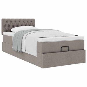 Οθωμανικό κρεβάτι με στρώμα Taupe 90x190cm ύφασμα - Pakobazaar